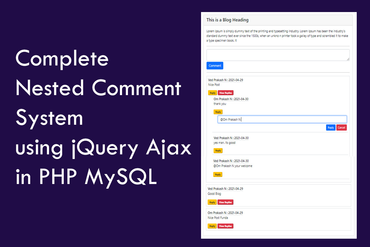 Nested Comment System Using JQuery Ajax In PHP MySQL PHP Comment System